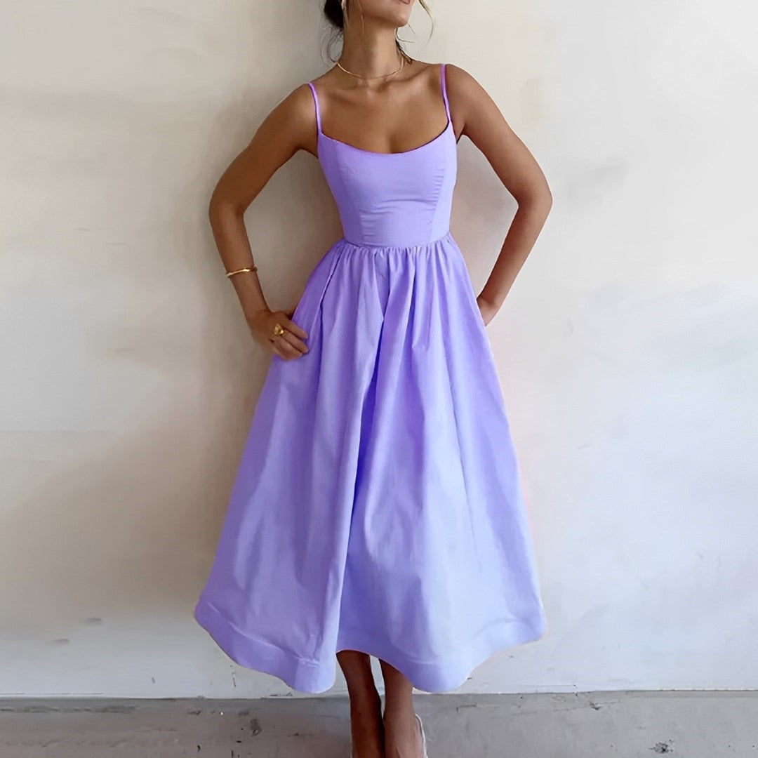 Fabiana - Kleid mit schmalen Trägern und gerafften Akzenten