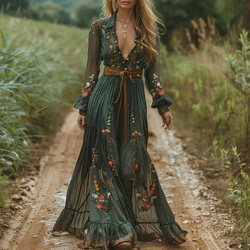 Selvara – Stilvolles Boho Damen Maxikleid