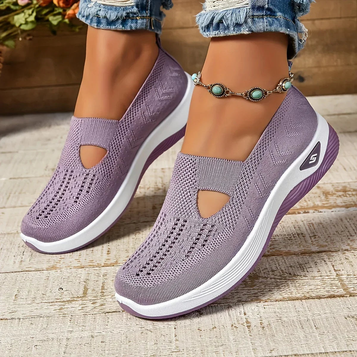 Madelline - Damen Slipper mit Keilabsatz
