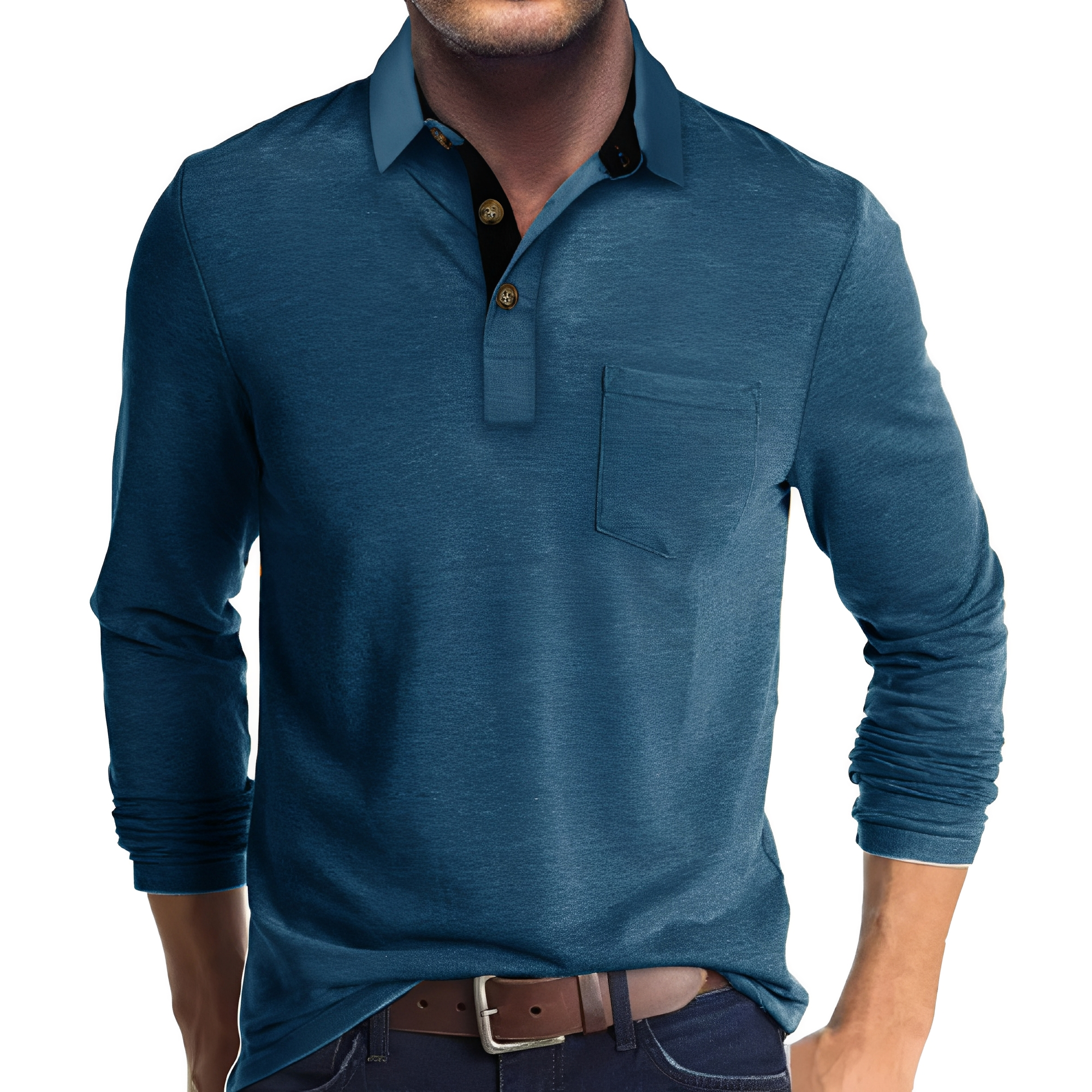 Marty - Bequemes Herren-Poloshirt mit langen Ärmeln