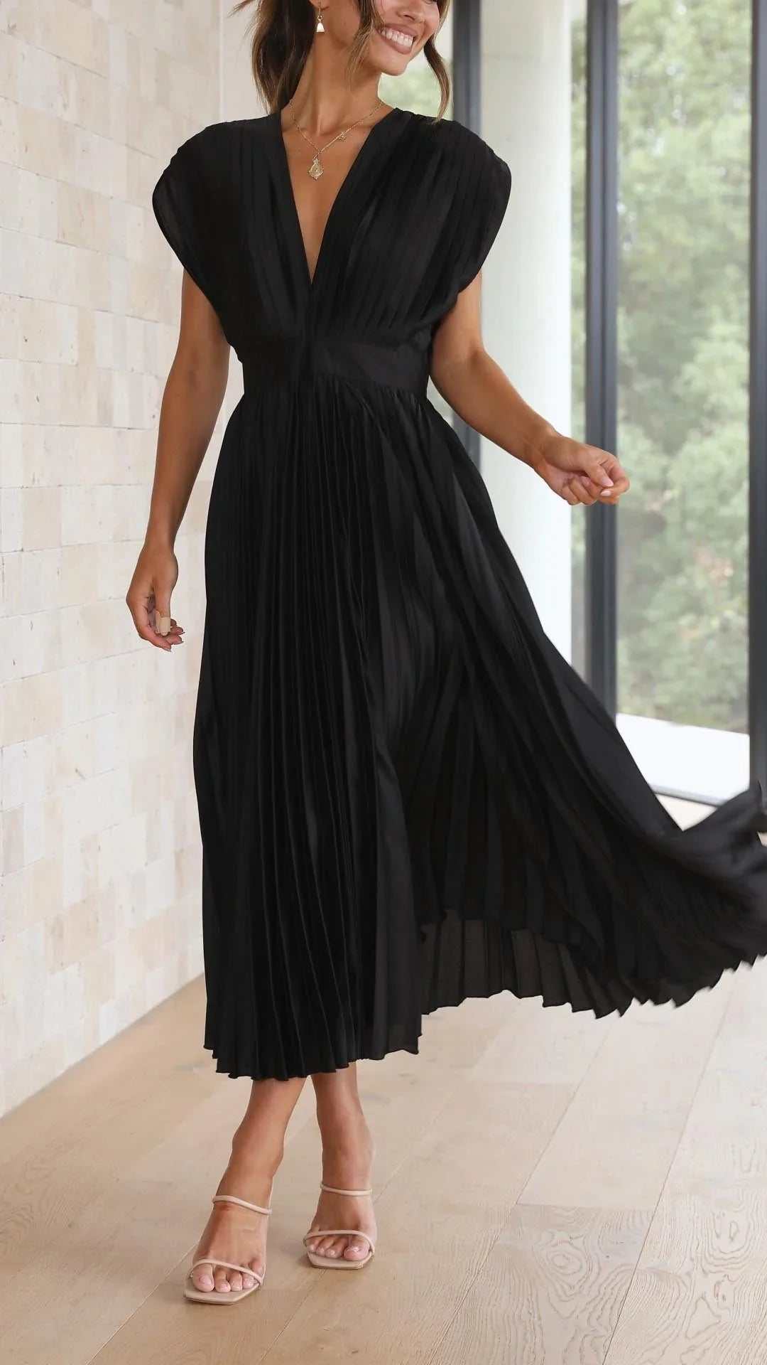 Maria – Elegantes Damen Plisseekleid