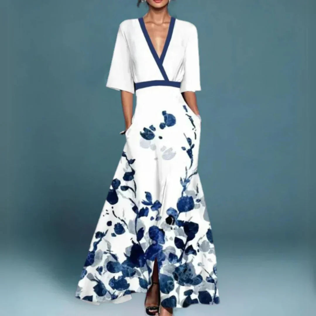 Jill - Stilvolles Damen-Maxikleid mit floralem Muster