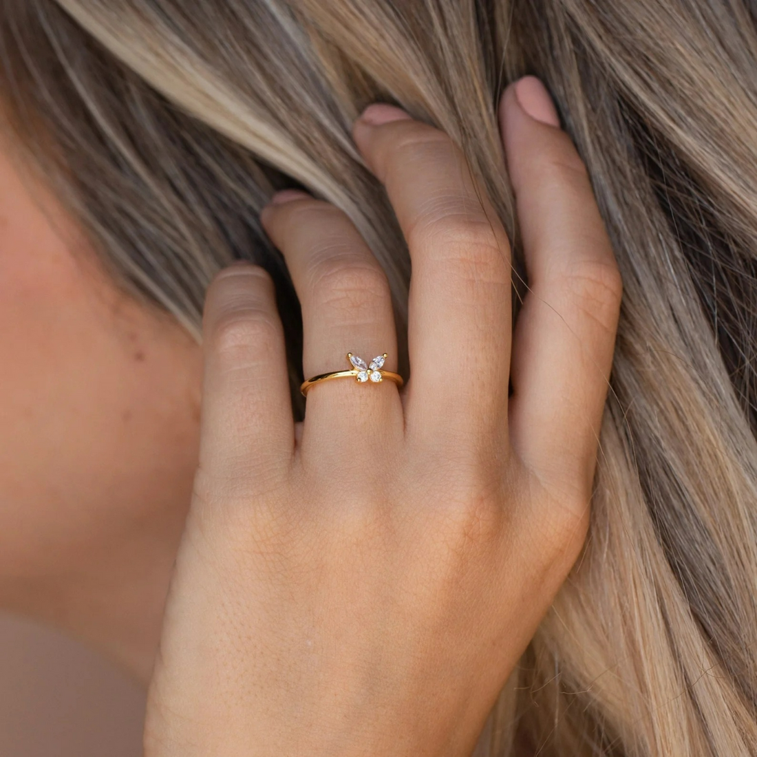 Diamant-Schmetterling - Eleganter Schmetterlingsring