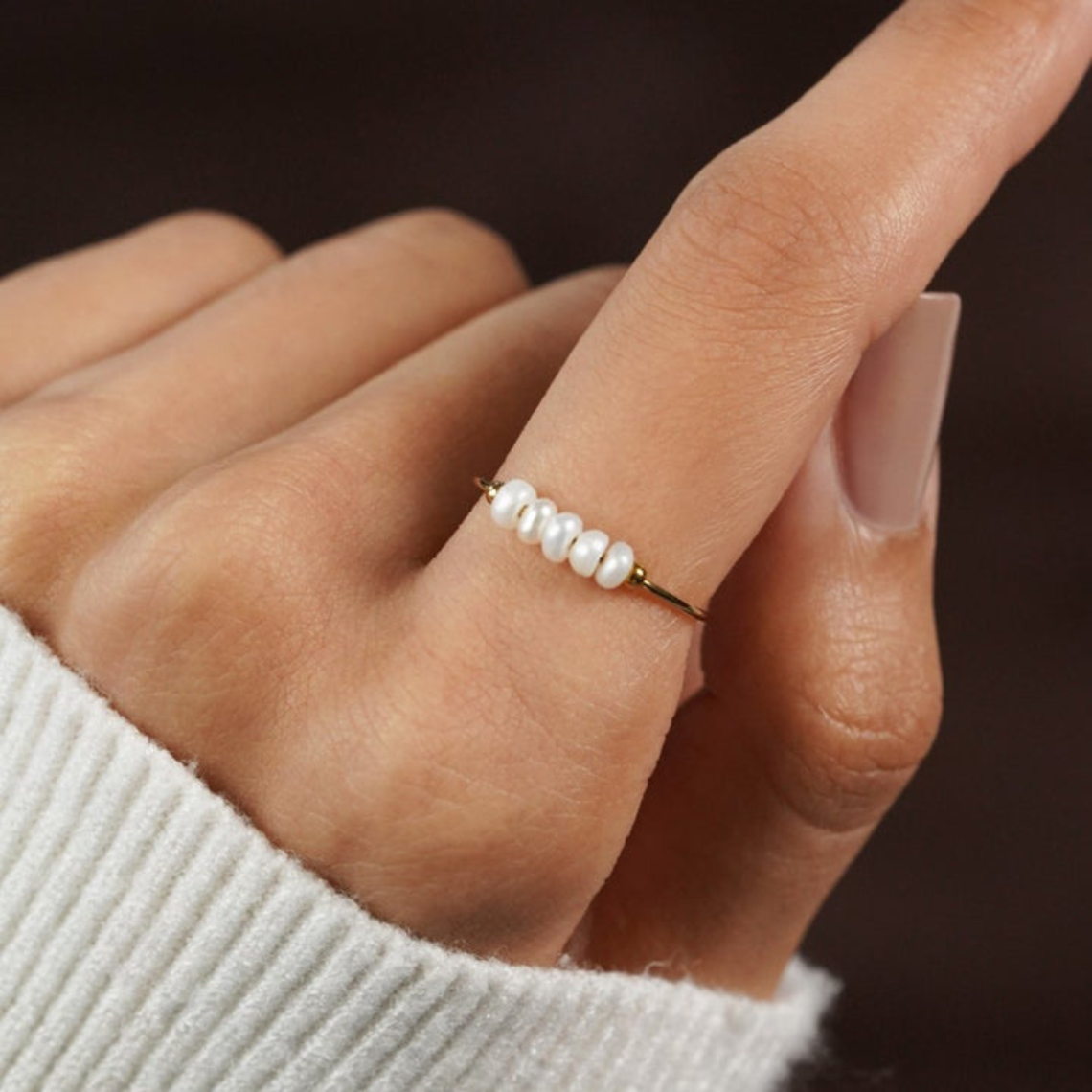 Ring mit Mini-Süßwasserperlen