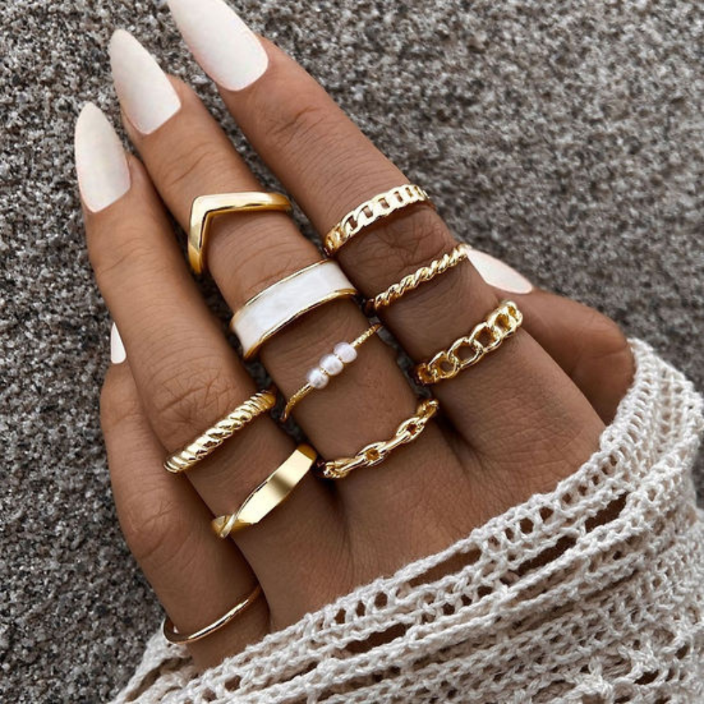 10 Stück Stil-Ringe - Anpassbare Ringe
