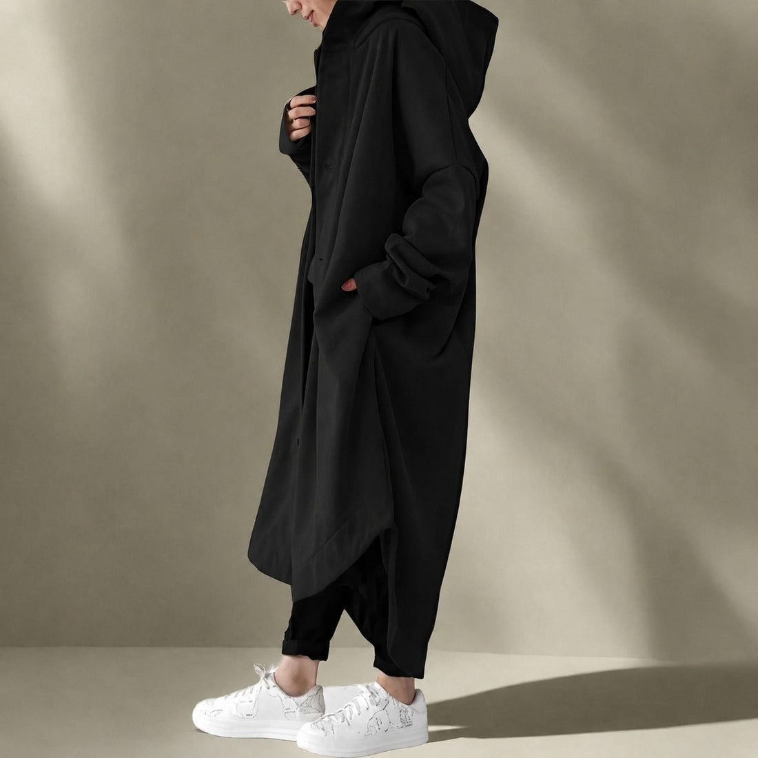 Jennica - Damen-Trenchcoat, lang und entspannt geschnitten