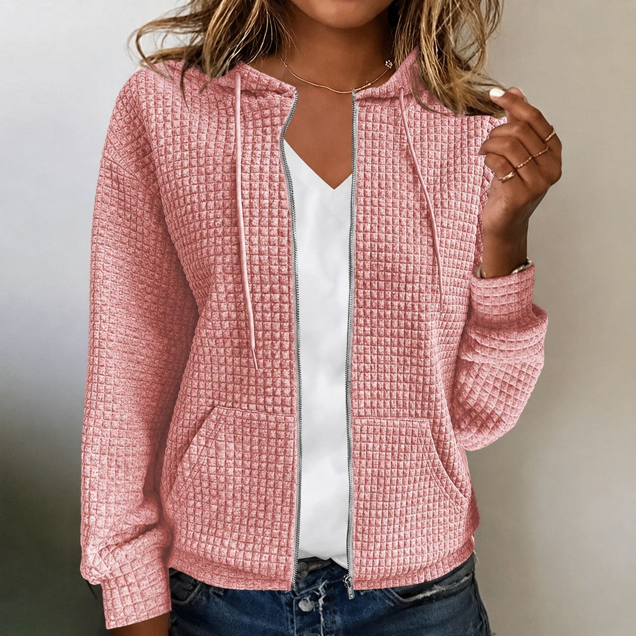 Kristel - Sweatjacke mit Wabenmuster