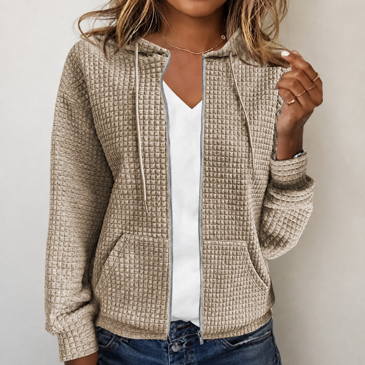 Kristel - Sweatjacke mit Wabenmuster