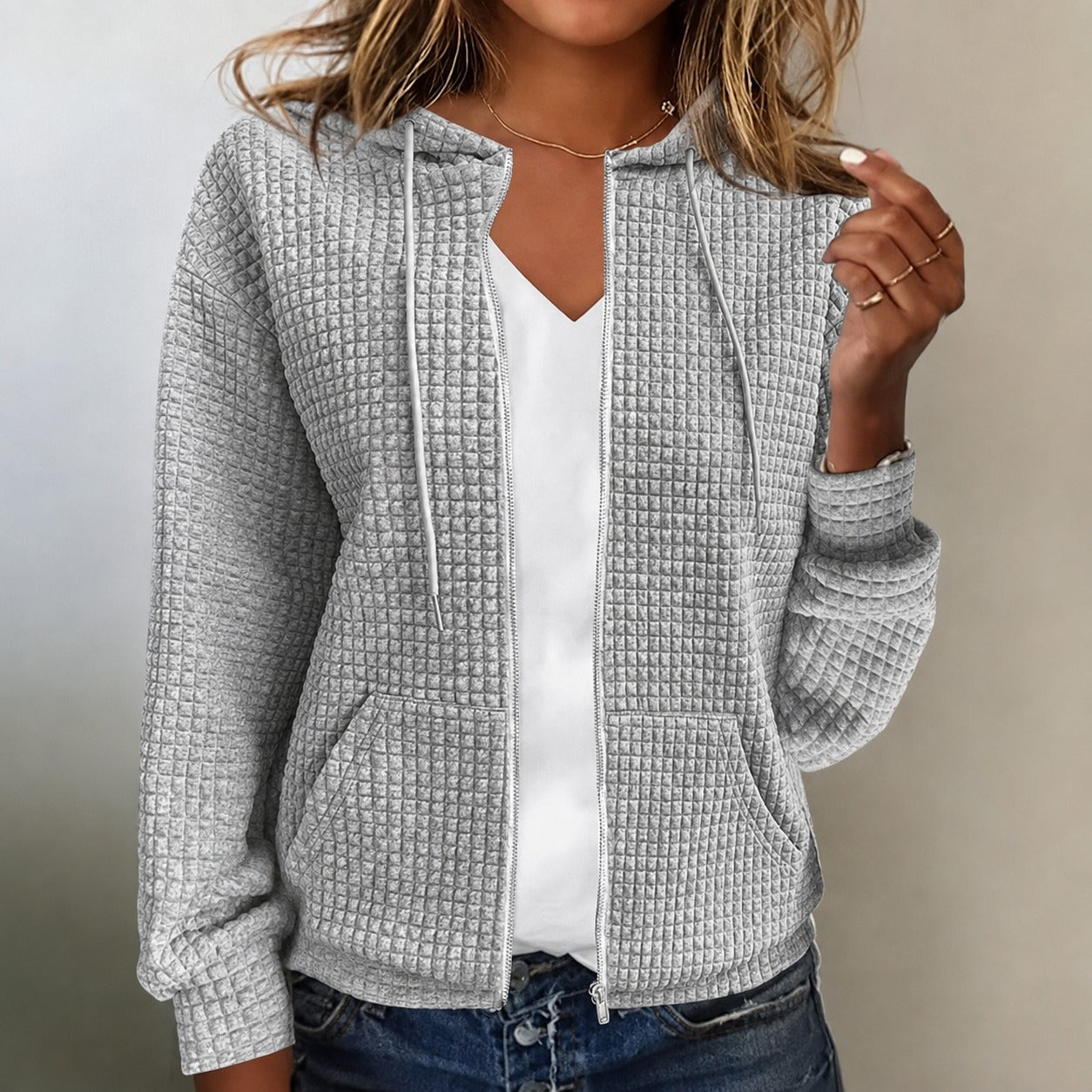 Kristel - Sweatjacke mit Wabenmuster
