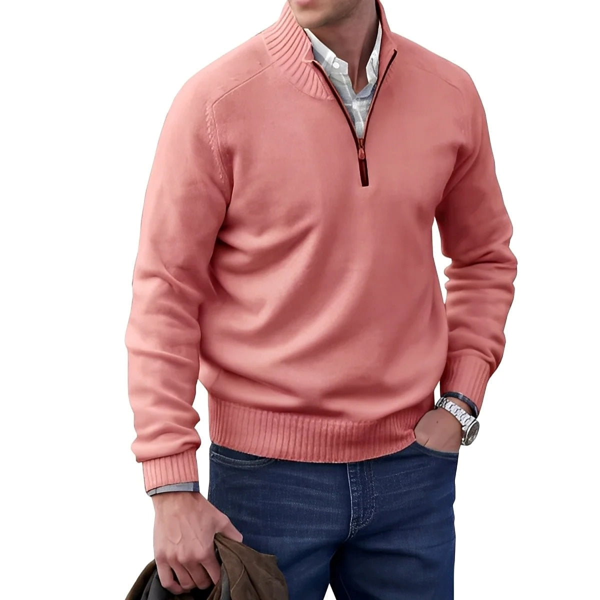 Gabriel - Bequemer Herrenpullover mit Zipper