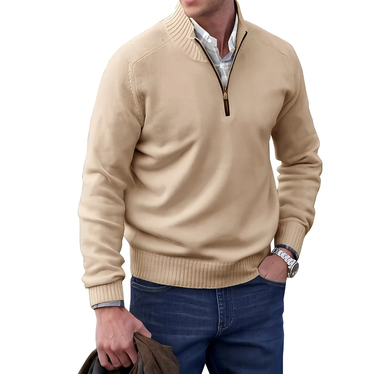 Gabriel - Bequemer Herrenpullover mit Zipper