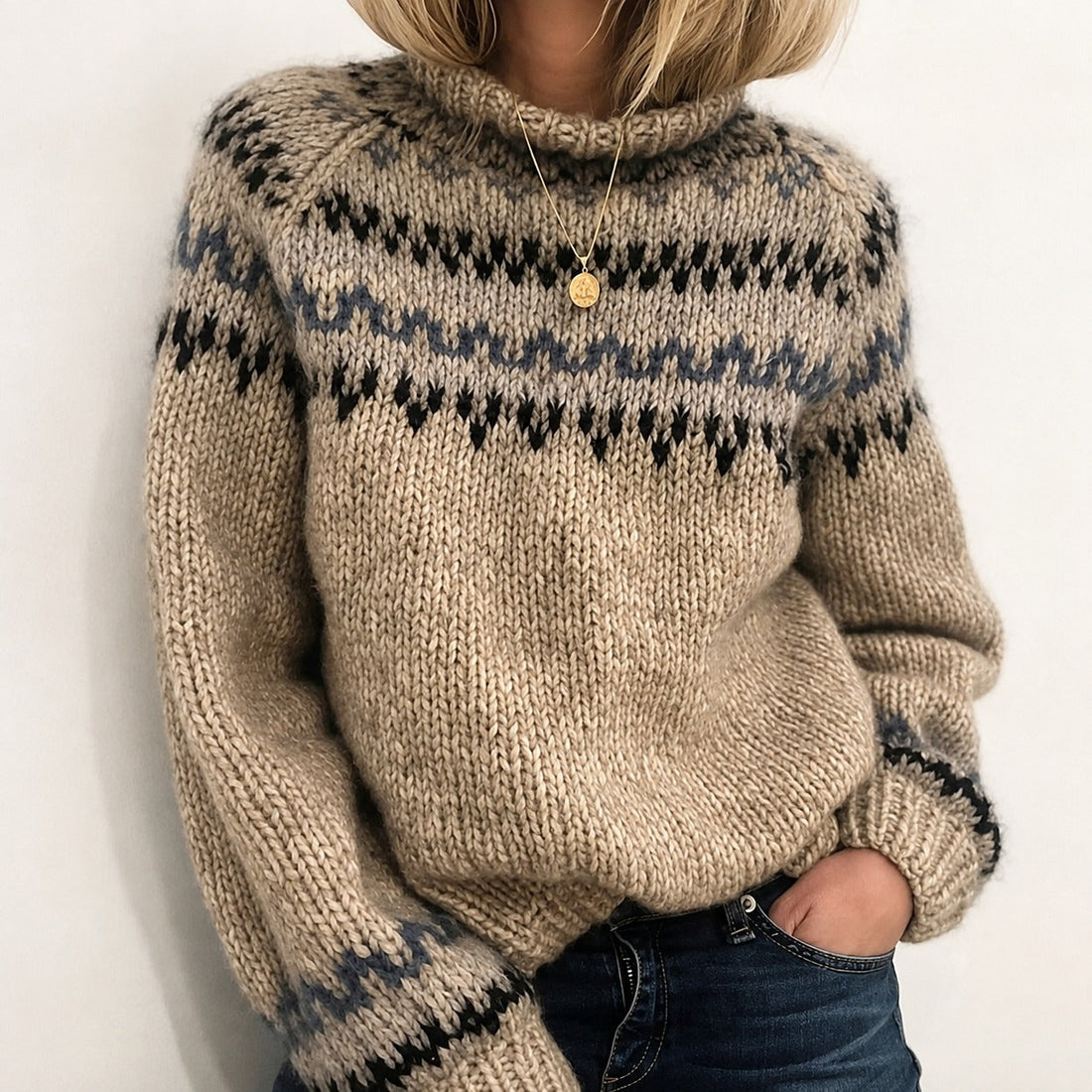 Oona - Gemütlicher isländischer Rollkragenpullover