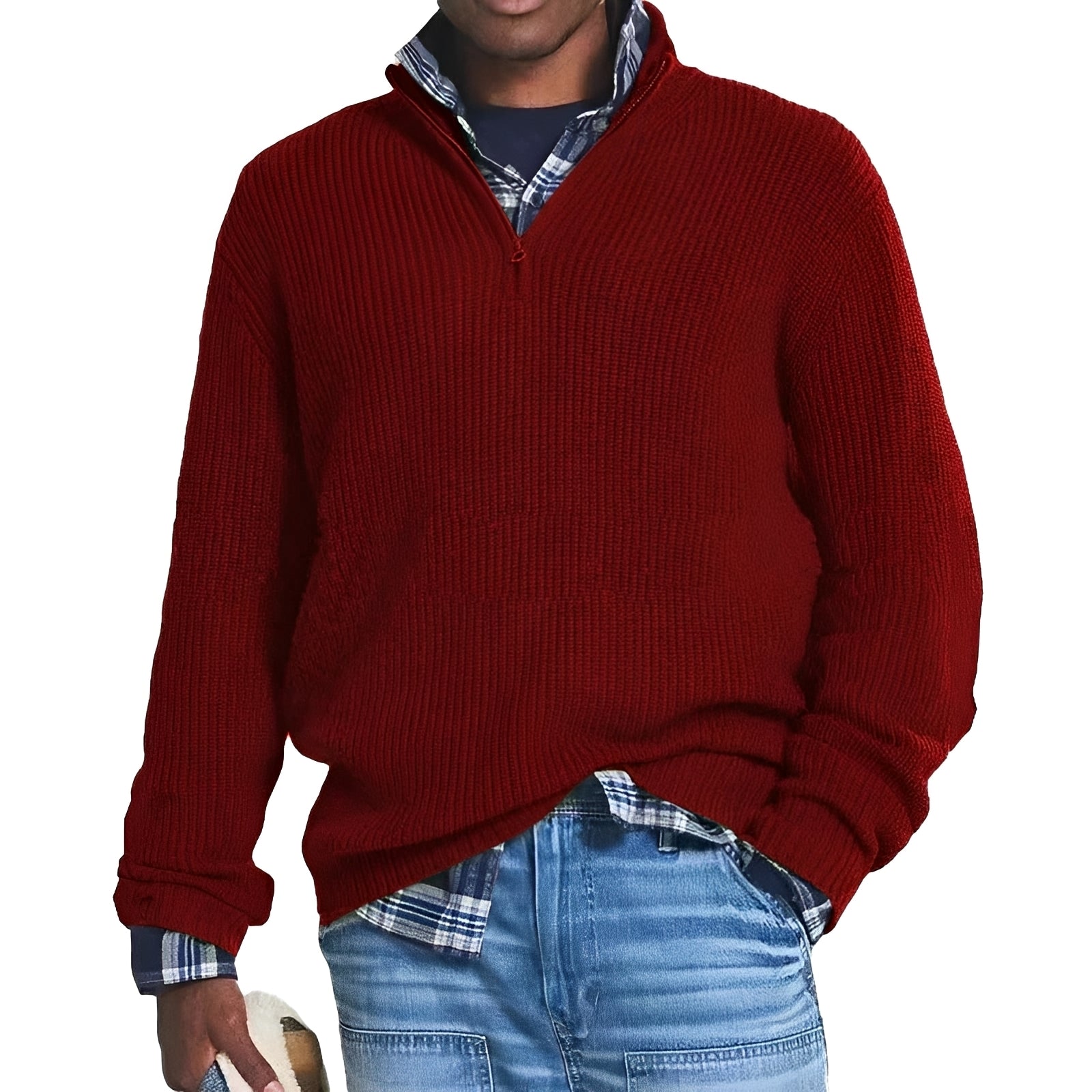 Charlton - Herrenpullover mit Zipper für Wärme