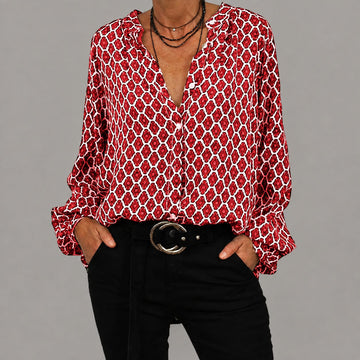 Cashea - Legere Bluse mit V-Ausschnitt in lockerer Passform