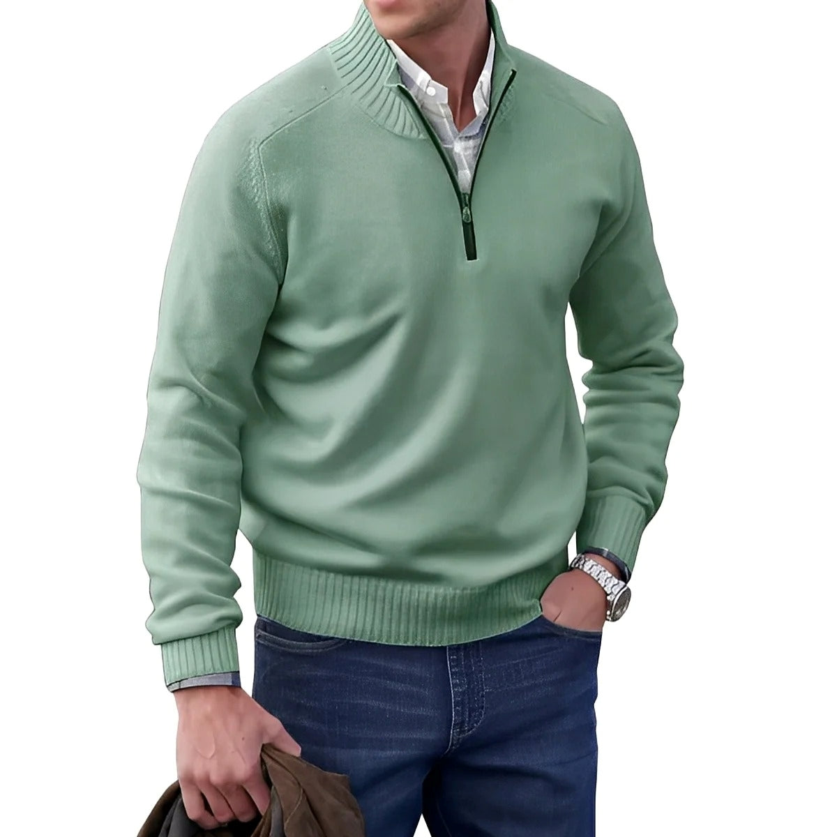 Gabriel - Bequemer Herrenpullover mit Zipper