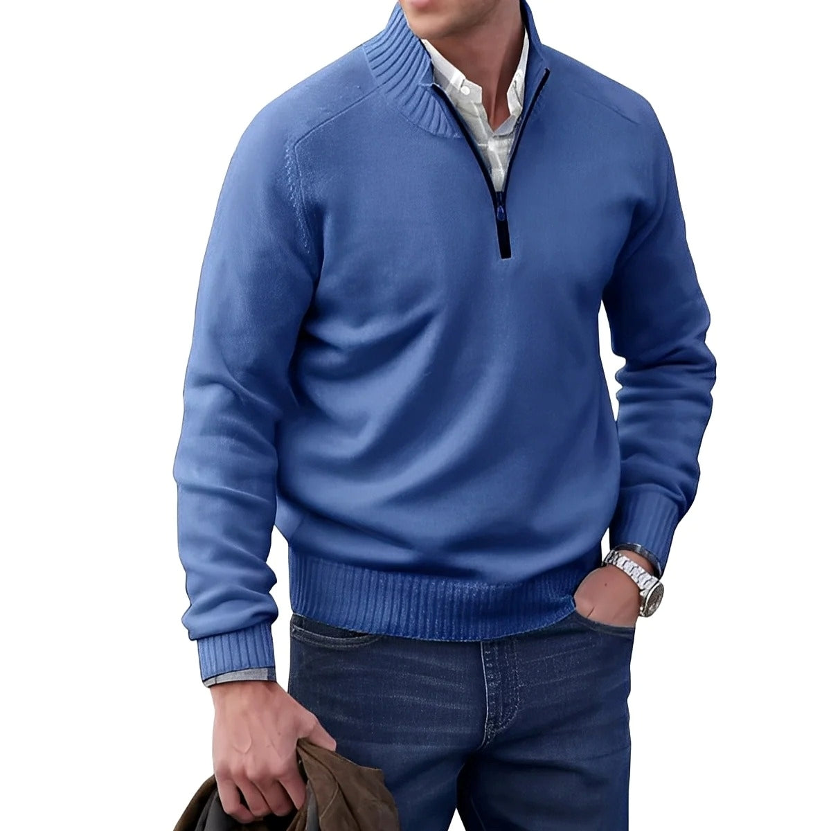 Gabriel - Bequemer Herrenpullover mit Zipper