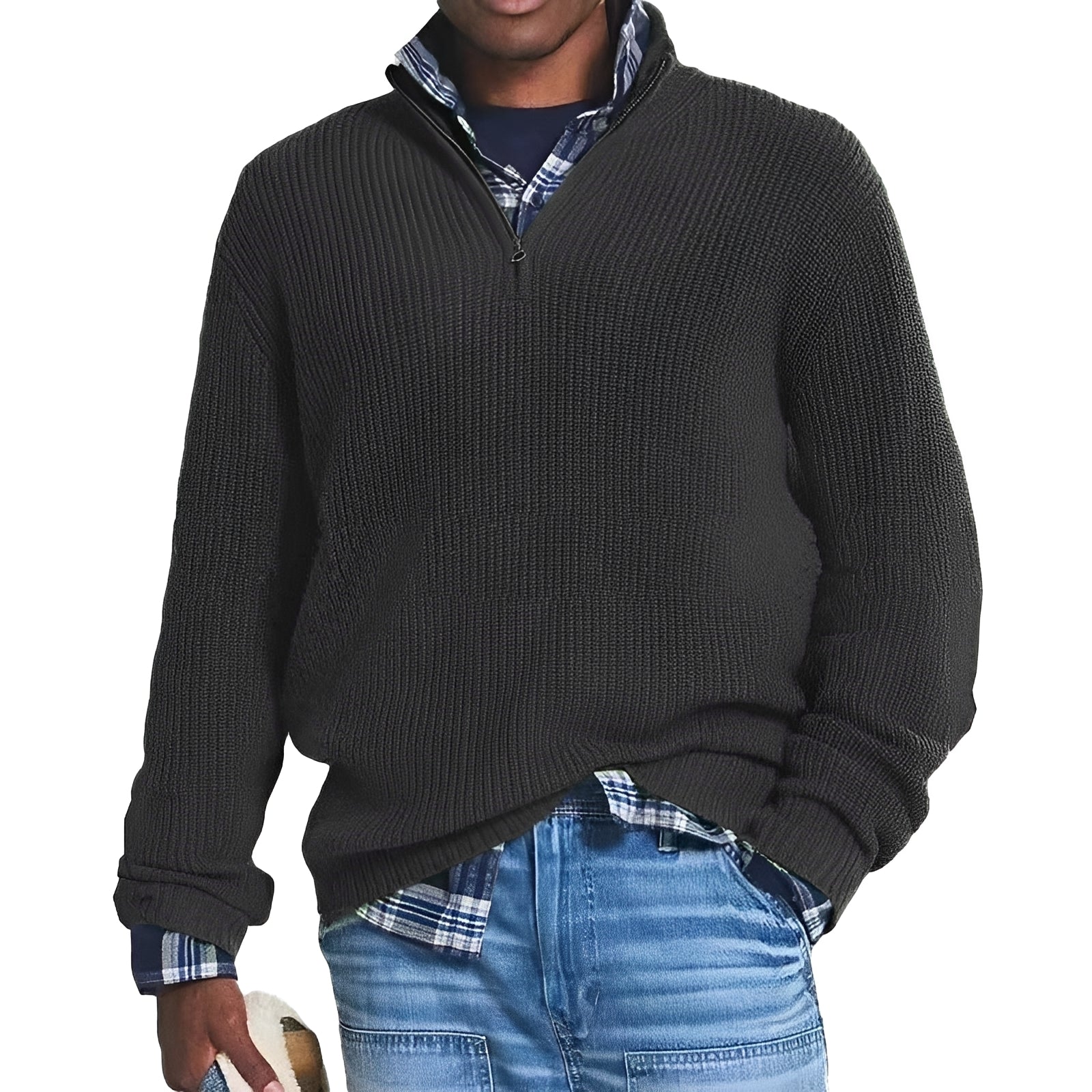 Charlton - Herrenpullover mit Zipper für Wärme
