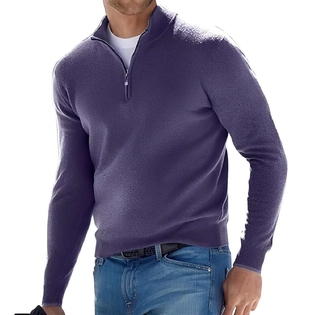 Ralph - Bequemer Herrenpullover mit Zipper