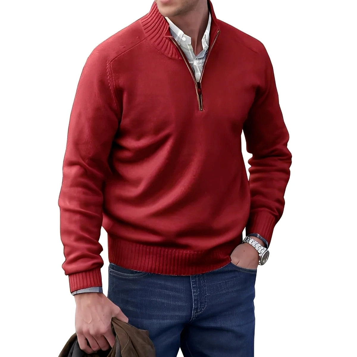 Gabriel - Bequemer Herrenpullover mit Zipper