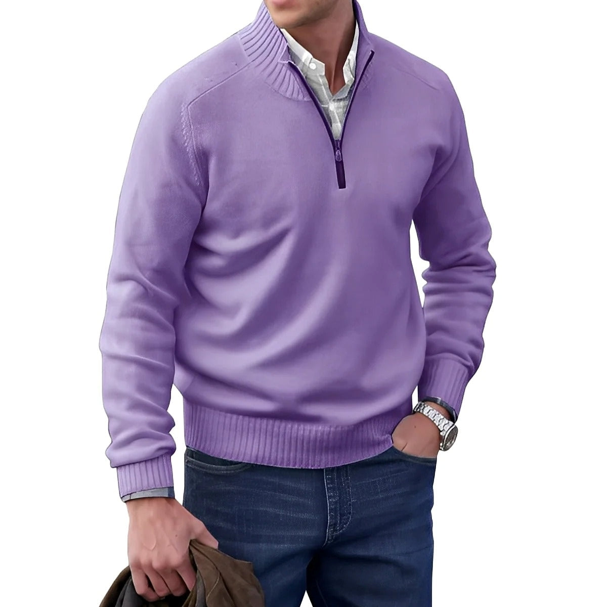 Gabriel - Bequemer Herrenpullover mit Zipper