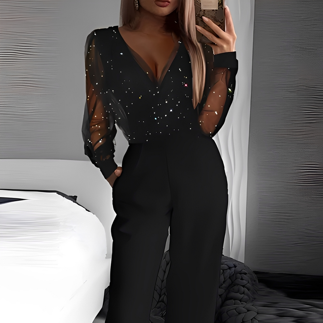 Arianna - Eleganter Overall mit V-Ausschnitt