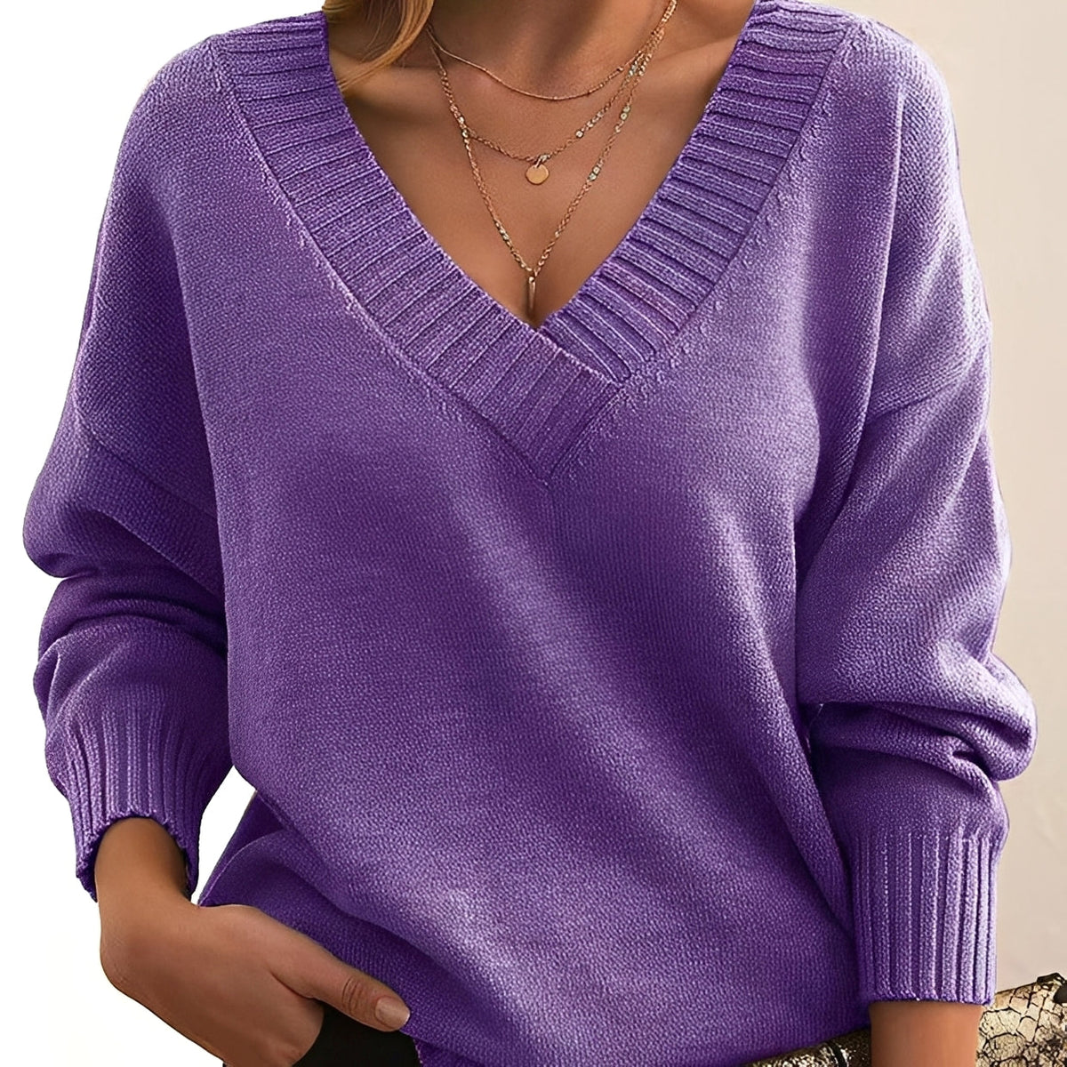 Mollie - Eleganter und bequemer Pullover mit V-Ausschnitt