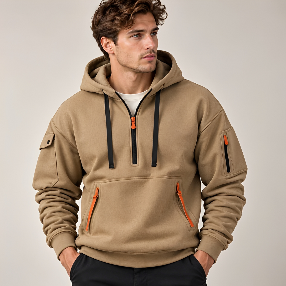 Norton - Widerstandsfähiger Hoodie mit halbem Zipper