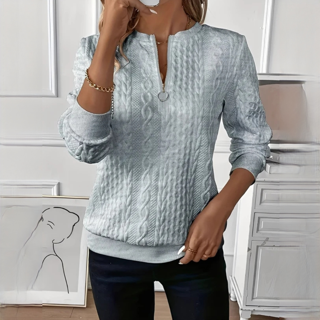 Hedie - Eleganter und schicker Zipper-Pullover