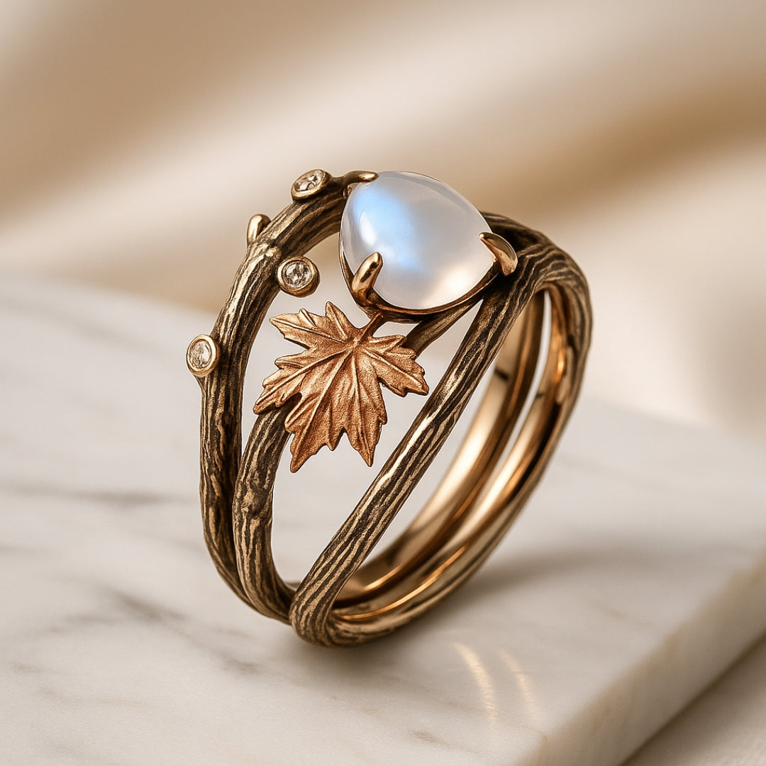 Celestia – Ring mit Mondstein und natürlicher Eleganz