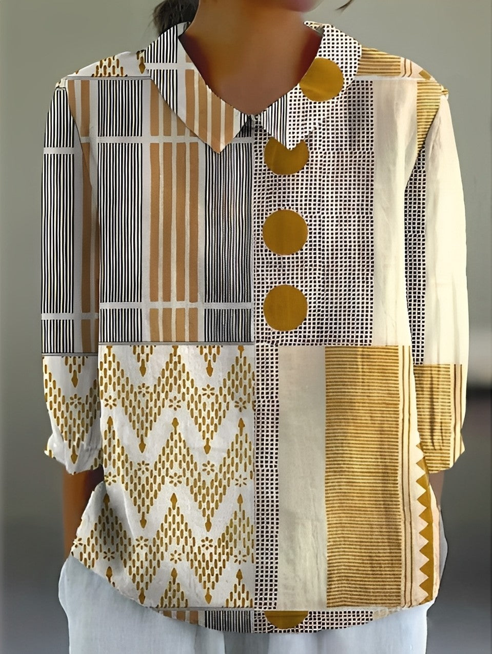 Alfie - Modisches, locker geschnittenes Damen-Shirt mit Print
