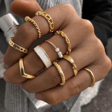 10 Stück Stil-Ringe - Anpassbare Ringe