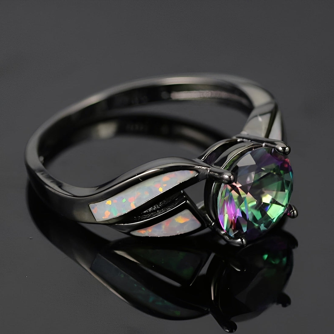 Mirella – Bunter Ring aus Opal und Topas