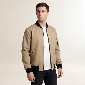Bomberjacke für Männer Slim Fit mit Reißverschluss und Ärmel-Tasche