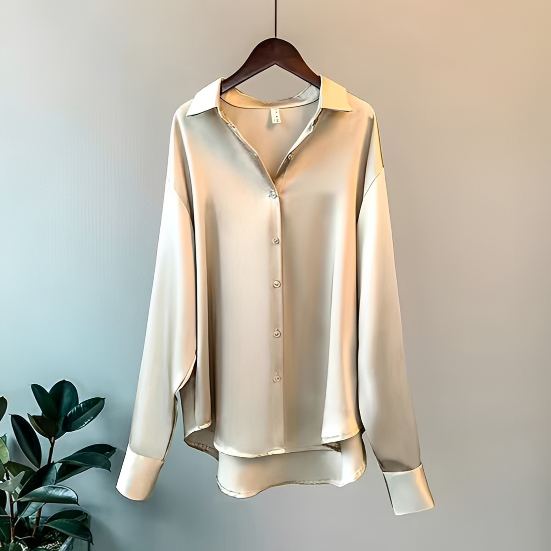 Damen Bluse Elegant mit Knopfleiste, langärmlig und klassischem Kragen