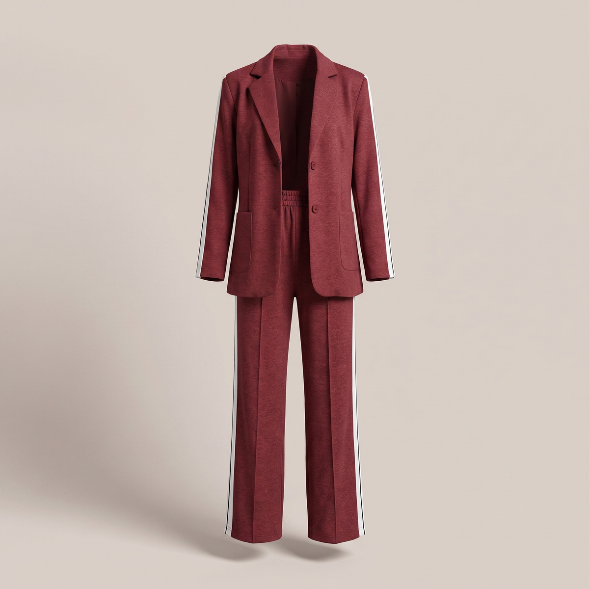 Damen Business Anzug - Zweiteiliges Set mit Blazer und Weite-Hose mit Seitenschlitz
