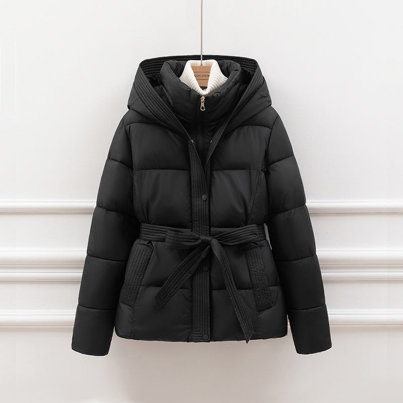 Damen Jacke mit Kapuze, Wattiert, mit Gürtel - Relaxed Fit