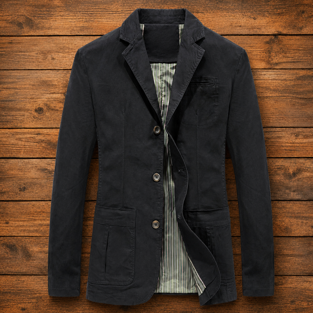 Herren Freizeitblazer - Einreihig mit Knopfverschluss, Zwei Taschen, Regulärer Schnitt