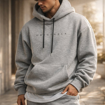 Herren Hoodie mit Kapuze, Kängurutasche, gerader Schnitt