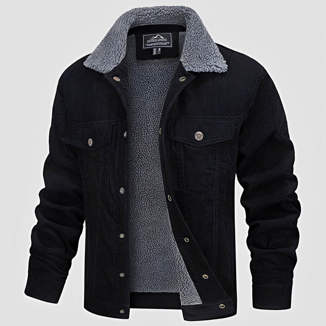 Herren Jacke Mit Knopfverschluss und Kragen - Casual Fit