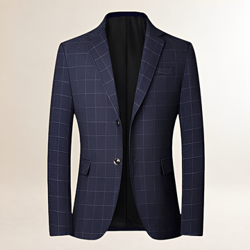 Herren Sakko Einreihig Reverskragen Kariert Slim Fit