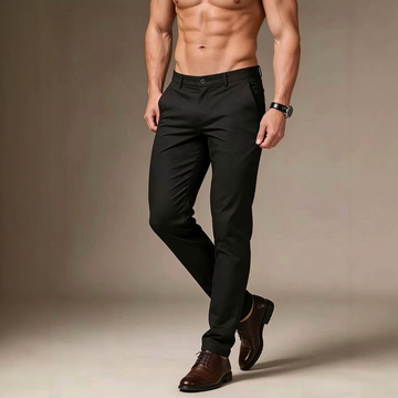 Herren Stretchhose - Flat-Front, Slim Fit, Taillierte Beinführung