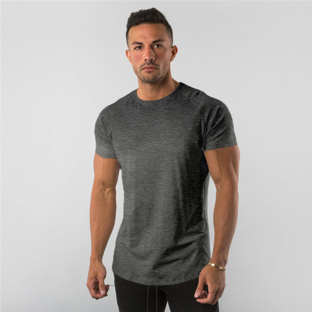 Herren T-Shirt Raglan Short Sleeve Slim Fit Langarm-T-Shirt mit Rundhalsausschnitt und geradem Saum