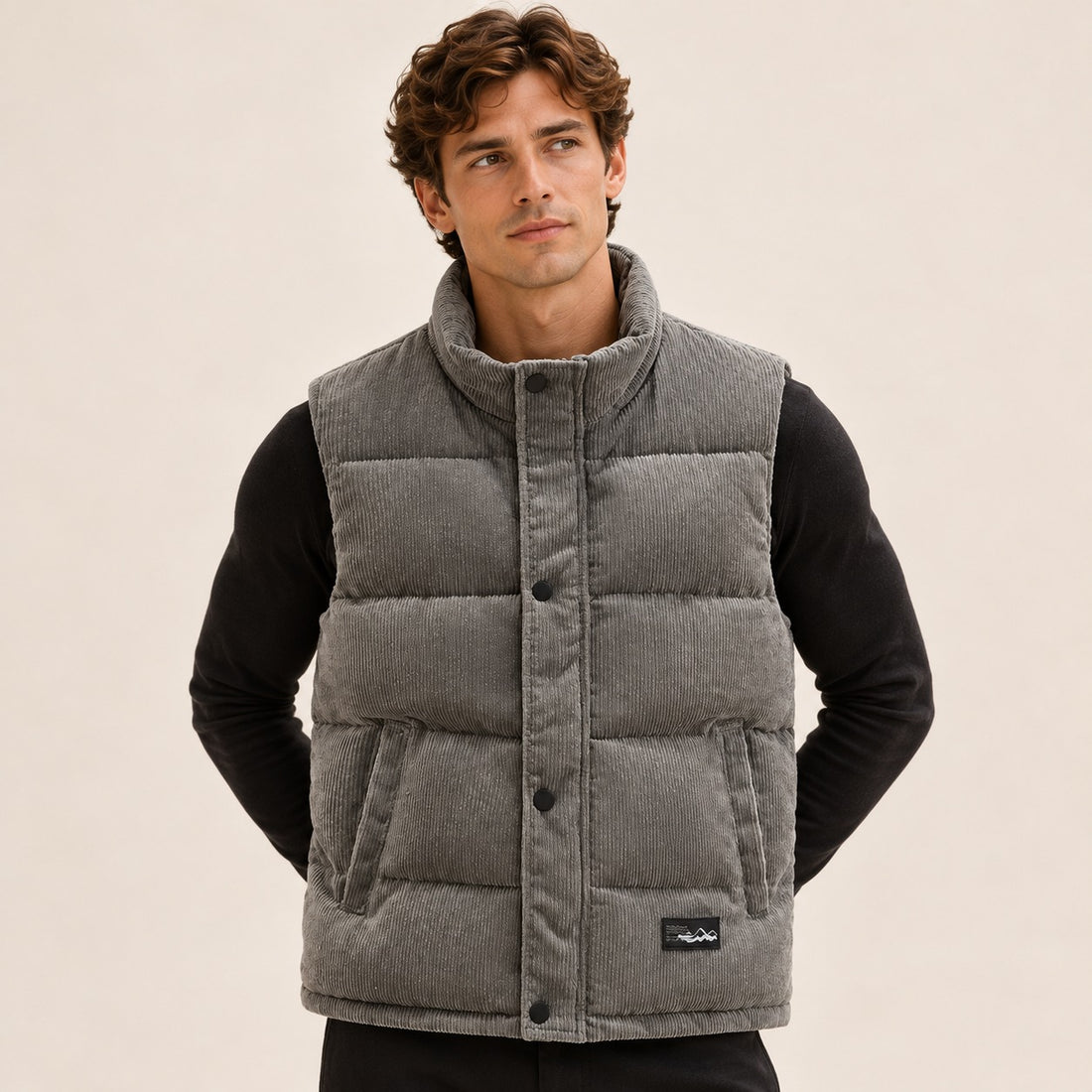 Herren Weste mit Pufferfüllung und hohem Kragen - Freizeit Outerwear