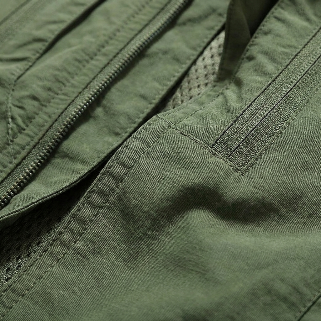 Herren Weste mit Standkragen - Mehrfachtaschen Reißverschluss Front