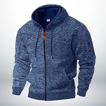 Herren Zip-Hoodie mit Reißverschluss und Taschen - Strukturierter Schnitt