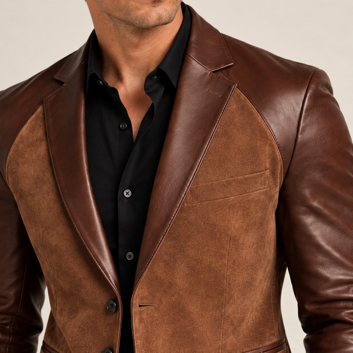 Herren Zweifarbiger Blazer - TAILLIERT, Revers mit Spitz, Modernes Design