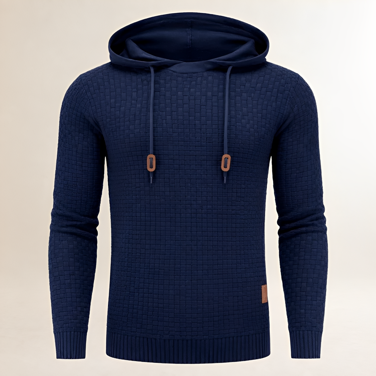 Hoodie Herren Pullover mit Struktur-Textur - Bündchenbündiges Tailored Fit Kapuze mit Kordel