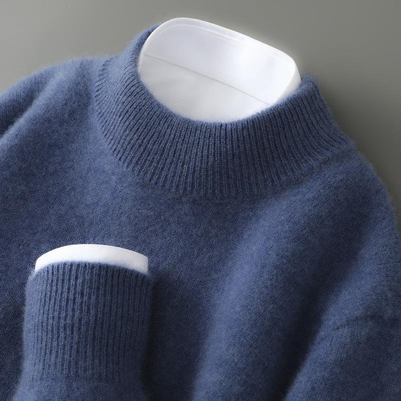 Sweater Herren Mock-Neck mit Rippenstruktur und Bündchen – Relaxed Passform