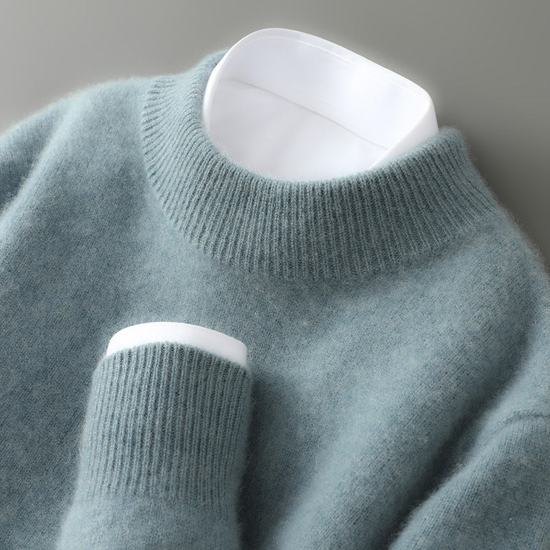 Sweater Herren Mock-Neck mit Rippenstruktur und Bündchen – Relaxed Passform