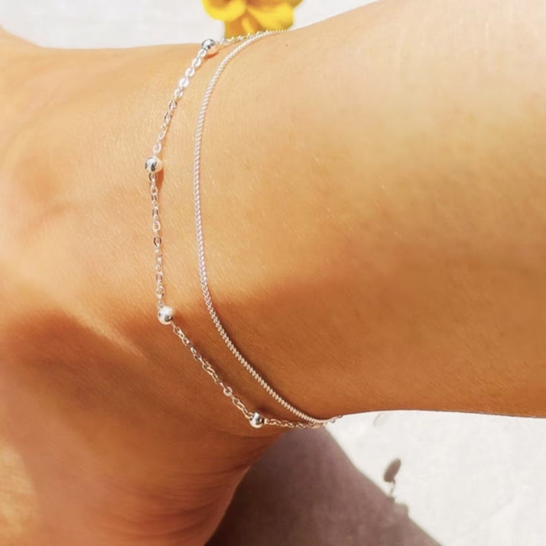 Fußkette in Silber im Stil 2